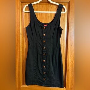 Guess Black Sleeveless Button Dress